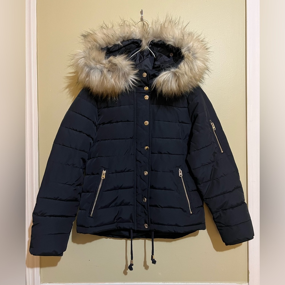 Top Shop Fur Hood Puffer